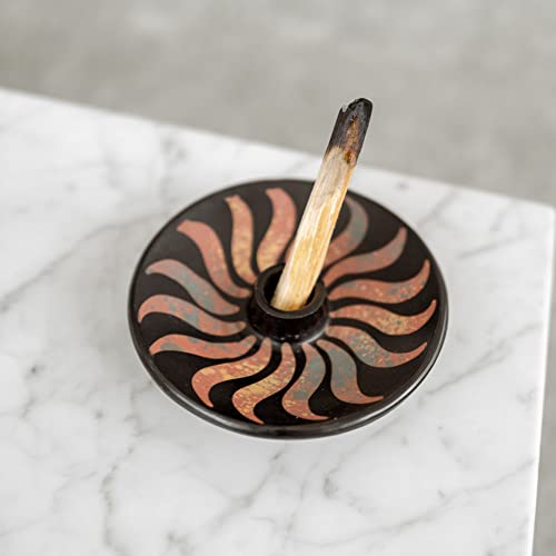 Luna Sundara Authentic Chulucanas Peru Pottery Palo Santo Stick Holder And Incense Holder Includes 5 Palo Santo Sticks Handmade Ceramic Smudge Bowl - Sage Holder, Burning Bowl Or Incense Burner Holder #TOP6