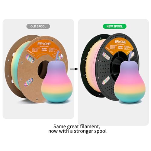 Image of ERYONE PLA Lite Rainbow 3D Printer Filament, Guava Color Changing Filament 1.75mm, Multicolor PLA for 3D Printing, Gradient 1KG Spool (2.2 lbs) Fit Most FDM Printers