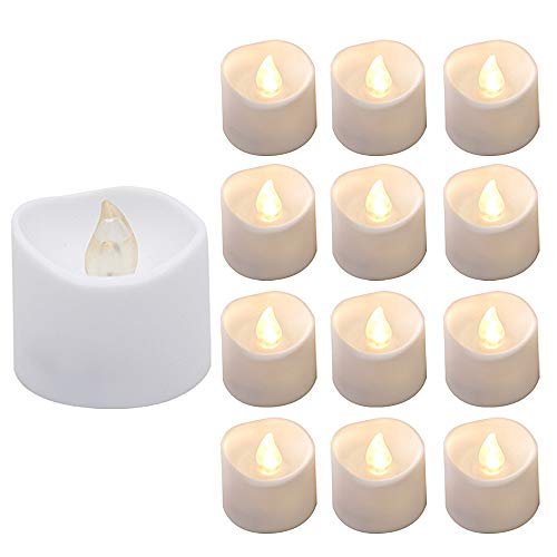 Velas de té con temporizador a pilas, velas de té con llama de Solidpin con temporizador de 6 horas y 18 horas apagado en 24 horas en ciclo automático para Navidad, boda, fiesta Cover