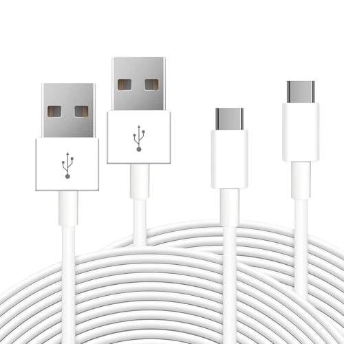 ANLINK 2 Pack 20Ft/6M Long USB C Cable, Durable USB A to USB C Charging and Data Sync Cord, Power Cable for Any USB-C Enabled Security Cameras Phones Tablets Switch Pro Controller and More
