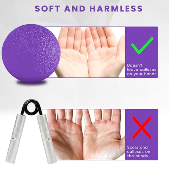 Ortarco 3 Pack Stress Balls for Adults, Hand Strengthening Devices Exercise Balls Physical Therapy Ball, Squeeze Balls for Hand Therapy, Hand Exerciser for Hand Finger Forearm Wrist Training and Relax