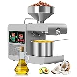 JOYKUVA 850W Automatic Oil Press Machine, Hot & Cold Press Oil Machine for Home Commercial, 110V 104~572°F Electric Oil Extractor for Walnut Olive Kernel Peanut Sesame Coconut Soybean Sunflower Seeds