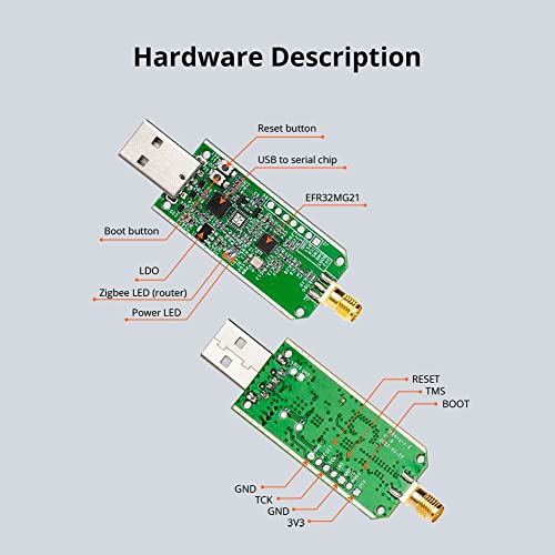 Zigbee Gateway, ZBDongle-E USB Zigbee 3.0 USB Dongle Plus,EFR32MG21 + CH9102F Zigbee USB-Stick EFR32MG21 Coordinator für für ZHA in Home Assistant or Open HAB etc.