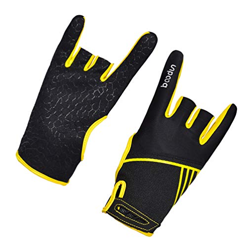 HEALLILY 1 Paire de Gants de Bowling Professionnels antidérapants Confortables pour Bowling Taille S/M (Jaune)