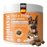 Aceite de Salmón para Perros 100% Natural - Con Omega 3 (EPA y DHA) de Aceite de Salmón Premium y Algas, Biotina, Zinc y Vitaminas C, E - Piel Sana, Pelaje Brillante y Sistema Inmune - 120 Masticables
