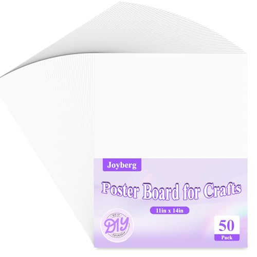 Image of Joyberg 50 Pack Poster Board, 11in x 14in White Poster Boards, Posterboard, Poster Board Paper for Crafts, DIY, Drawing