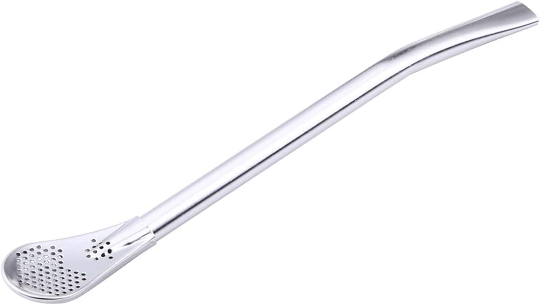Tea Strainer， Stainless Steel Drinking Straw Spoon Tea Filter Handmade Tea Gourd Reusable Tea Tool Kitchen Bar Accessories Filtering