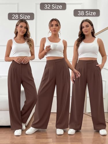Image of GRECIILOOKS Trousers for Woman | Womens High Rise High Waist Flared Korean Style | Formal Pant for Women Office Wear| Track Pants for Womans Elegant for College & Events (Available in Plus Size)