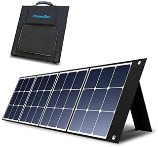 POWEROAK SP120 Portable Solar Panel 120W Foldable Photovoltaic Solar Module with Monocrystalline Solar Cells to Charge Portable Power Station Solar Generator for Campervan Travel