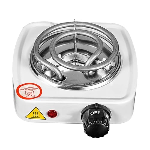 Image of Portable Electric Coil Burner with Indicator Lights Practical Burner Cooktop Single 500W White
