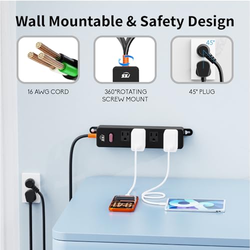Image of Outdoor Power Strip Weatherproof, IPX6 Waterproof Surge Protector with 4 Wide Outlets, 1625W /13A Overload Protection Switch, 6FT Extension Cord, Wall Mountable for Indoor Outdoor, UL FCC Listed