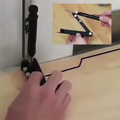 ECHOBUY Multifunktionales Anreißwerkzeug Holzbearbeitung Anreißwerkzeug mit Tieflochstift Konstruktionsbleistift DIY Anreißlehre Anreißer für Holz Metall Keramik