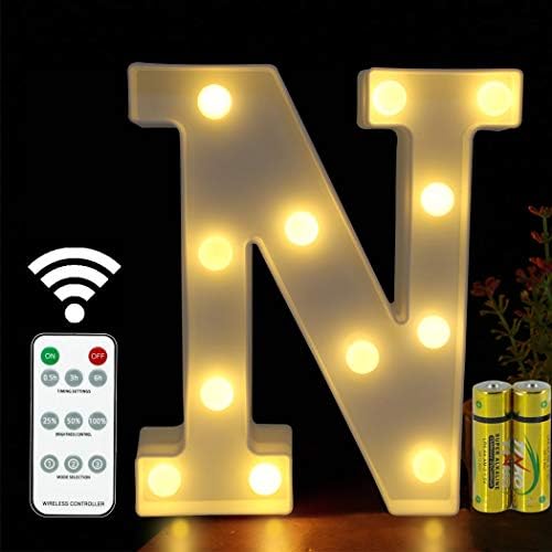 HONPHIER® Letter Lights Decorative LED Alphabet Lights Remote Control Marquee Decoration Light Up Sign Battery Operated for Birthday Party Wedding Receptions Holiday Bar Home Bedroom Bath Decor (M)
