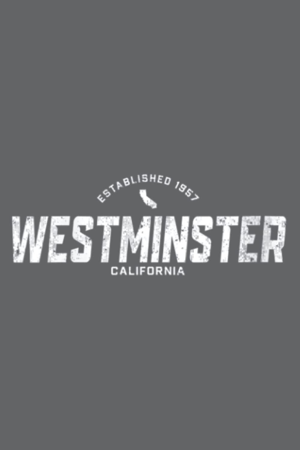 Womens Westminster California CA Vintage Athletic Sports Logo: - Premium matte cover design, 120 Pages, Size 6.0 x 9.0 inches, Daily notebooks