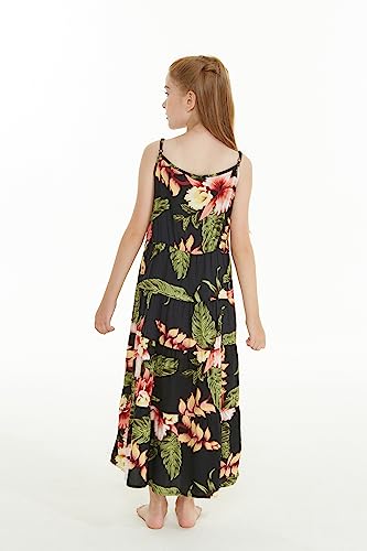 Image of Family Matching Hawaiian Clothes, Black Rafelsia | Lightweight 100% rayon • Family matching outfits • Beach vacations • Luaus • Cruises • Family photos