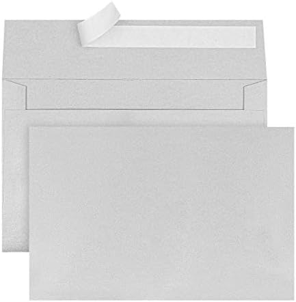 Office Depot Brand Greeting Card Envelopes, A9, Clean Seal, 5 3/4 x 8 3/4, Silver Pearl, Box Of 25