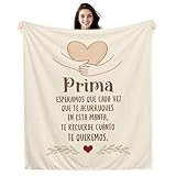 Amorea Prima Esperamos Que Cada Vez Que te acurruques en Esta Manta te recuerde cuánto te Queremos Mantas para Prima Mujer Niña Recordatorio Cumpleaños Regalo Familiar (Prima-b)