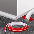Flexible Quarter Round Molding Trim, 79 Inch Self-Adhesive Bendable Quarter Round Edge Trim for Floor, Peel and Stick Rubber Quarter Round Trim Molding for Floor, Wall Edge Corner, Tub, Countertop