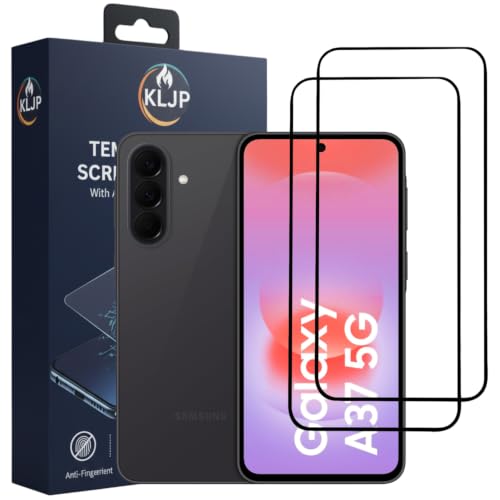 Image of Premium Tempered Glass Screen Protector Compatible for Samsung Galaxy A37 5G Black (Pack of 2) with Edge-to-Edge Coverage and Easy Installation kit