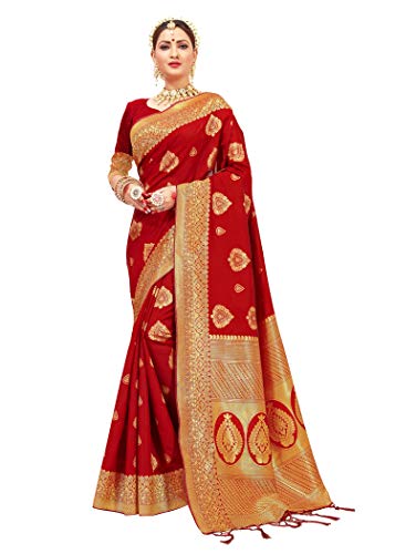 Elina fashion Sarees For Women Banarasi Art Silk l Indian Summer Collection Gift Sari with Unstitched Blouse