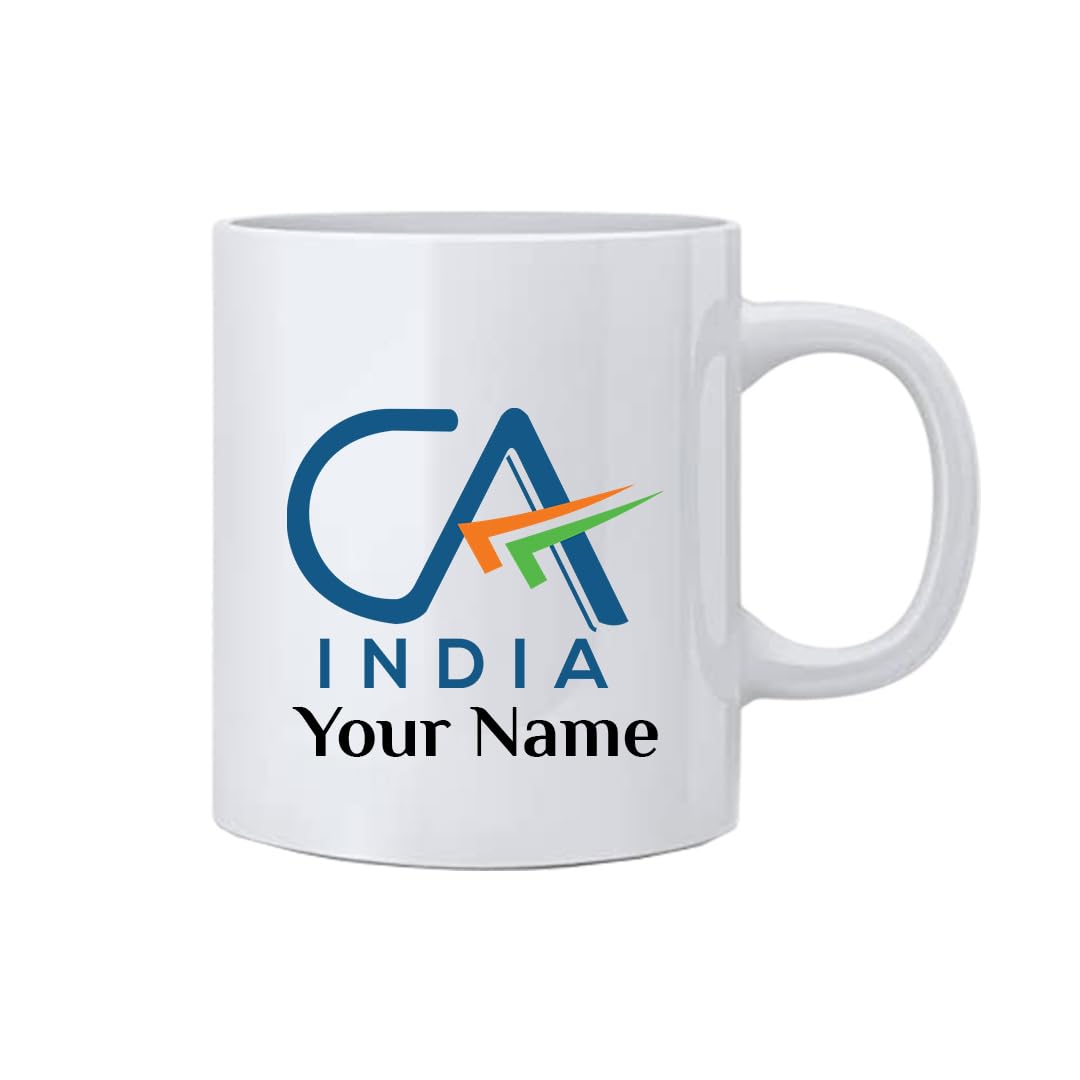 Giftana Personalized Ceramic Coffee Mug with Name for CA, 350ml Durable Tea & Coffee Cup for Chartered Accountants, Unique Gift for CA, Birthday & Professional Gift