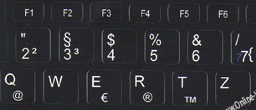 Calcomanías para teclado alemán para netbook negro miniatura 3