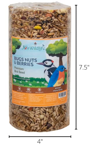 Jcs Wildlife Bugs, Nuts And Berries Premium Bird Seed Small Cylinder, 1.5 Lb (6) #TOP3