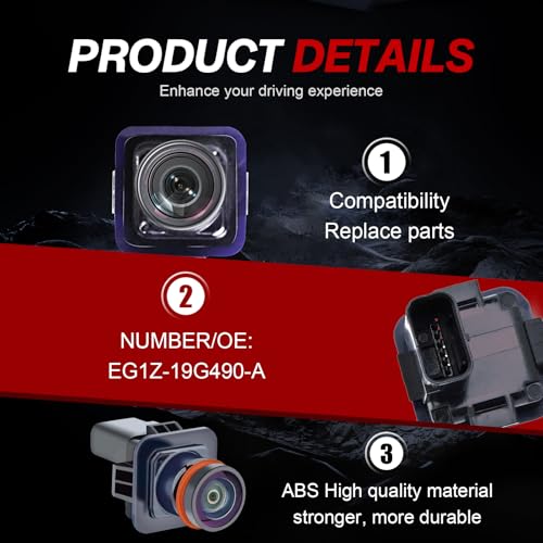 Image of Rear View Backup Camera EG1Z19G490A Compatible with Ford Taurus 2013 2014 2015 2016 2017 2018 2019 Parking Assist Camera EG1Z-19G490-A DG1Z19G490A
