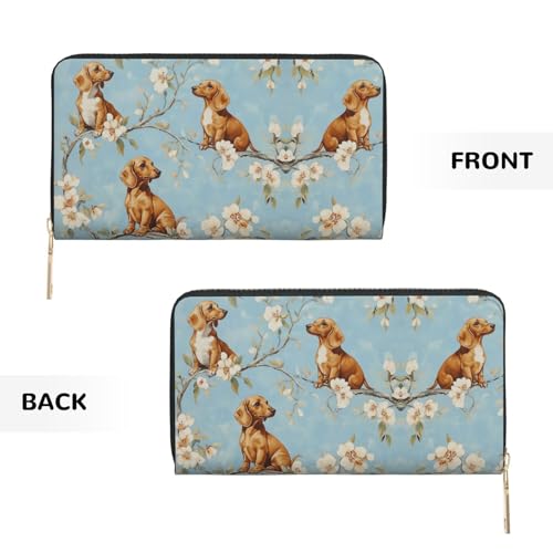 Funny Dachshund Travel Wallet Women Sausage Dog Mens Wallet Cute Puppy Zip Around Cards Phone Holder For Handbags3