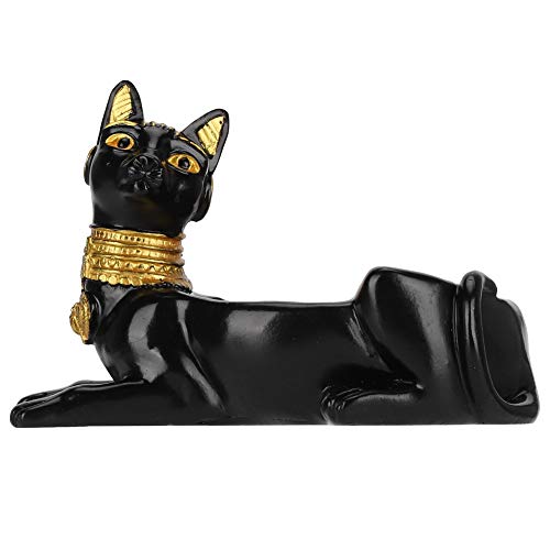 Kat godin asbak, vintage hars ambachtelijke Egyptische zwarte kat god beeldje asbak sculptuur standbeeld thuiskantoor… - Image 8