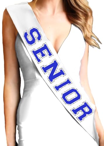 Senior Gifts - High School Senior Night Party Royal Blue PREMIUM GRADE SATIN Sash - Sports Team Supplies