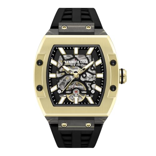 Image of KENNETH COLE Automatic Analog Black Dial Black Silicon Strap Watch for Men - KCWGZ0076805MNW