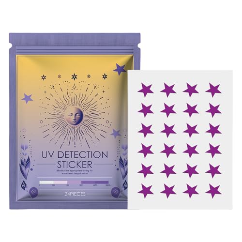 Pegatinas de detección solar UV,Parches de detección UV - 24 pegatinas de bloqueador solar,Pegatinas de recordatorio de protector solar, pegatina solar UV, parches de bloqueador solar, pegatinas de pr