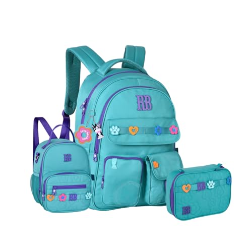 Kit Mochila Escolar Rb Rebecca Bonbon Costas Estojo E Lancheira Letrinha (Azul)