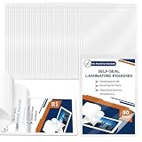 50 Pack 10 Mil 3"x5" Self Sealing Laminating Pouches Self Adhesive Lamination Pouches Clear Laminate Sheets for Photos Index Cards Office School(No Heat Laminating Sheets & No Laminator Machine Need)