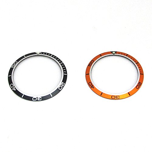 Timebymail Bezel Insert For OMEGA PLANET OCEAN Watch Dial Replacement Part Orange Black