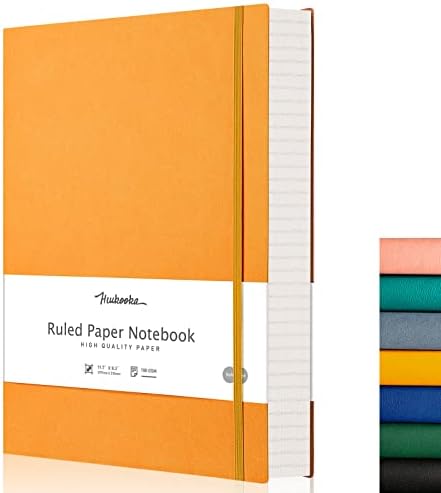 Emshoi B5 Lined Notebook Ruled Thick Journal Extra Large HardCover Composition B5 Notebooks 320 Numbered Pages 100gsm Paper with 1 Free Sticky Note Book Faux Leather Inner Pocket Books 7.6"×10" Cyan
