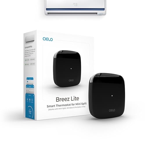 Breez Lite | Smart AC Controller for Mini-Split, Window & Portable Air Conditioners & Heat Pumps | Free App, No Subscriptions | Alexa, Google, Siri Shortcuts, SmartThings, IFTTT (Black)
