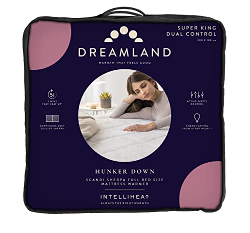 Dreamland Hunker Down Electric Blanket, Super King Size, Scandi Sherpa, Fast Heat Up, Premium Heated Electric Fitted Underblanket, 6 Heat Settings, Easy Straps, Machine Washable, Timer, 200 x 180 cm - Image 10