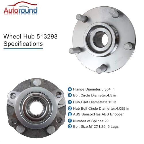 Snapklik.com : 513298 Wheel Hub And Bearing Assembly Front Axle Fit For ...