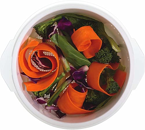 KitchenCraft Vaporera de Verduras para Microondas Sintética 24 x 15 cm 2.2 L Blanca