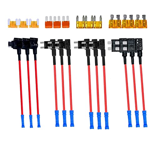 Adaptateur de robinet de fusible 12V de voiture avec support de lame mini pour circuit 12 pièces
