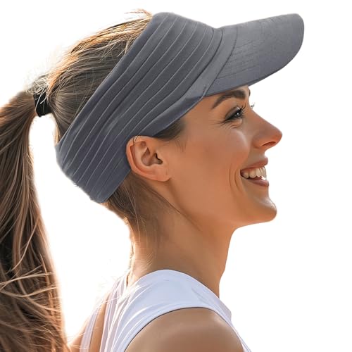 Image of Sports Sun Visor for Men Women UV Protection Lightweight Packable Stretchy Hats for Running, Tennis, Golf