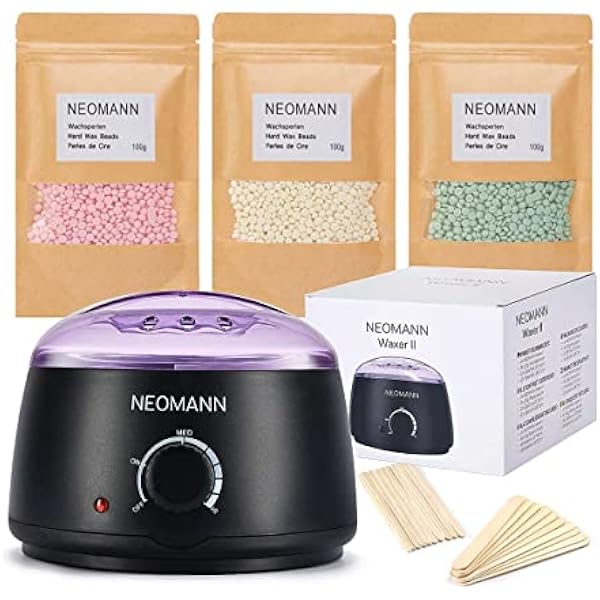 Waxer II Waxing Kit, podgrzewacz do wosku do depilacji | Pojemnik na wosk do woskowania Profesjonaliści | Maszyna do woskowania z 300 gramowymi koralikami, 20 szpatułkami do całego ciała