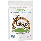 4Legz Molasses Ginger Snap Dog Treats – Healthy, Crunchy, Vegan Biscuits with Whole & Real Ingredients – All Natural & USA‐Baked, 7 oz