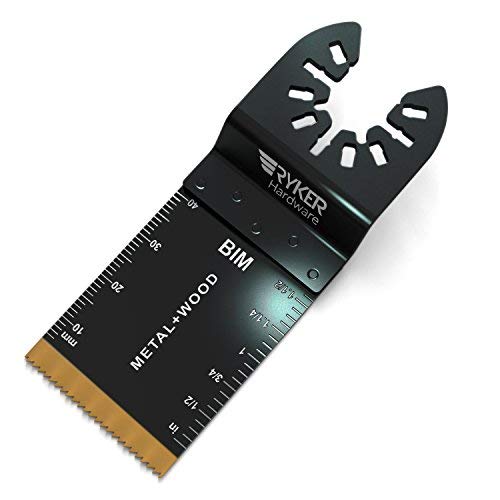 Ryker Hardware Multi Tool Blades: 6 Titanium Bi-Metal Oscillating Tool Blades For Metal & Wood, Compatible With Fein Multimaster, Rockwell, Dewalt, Makita, Milwaukee, Porter Cable, Ridgid #TOP3