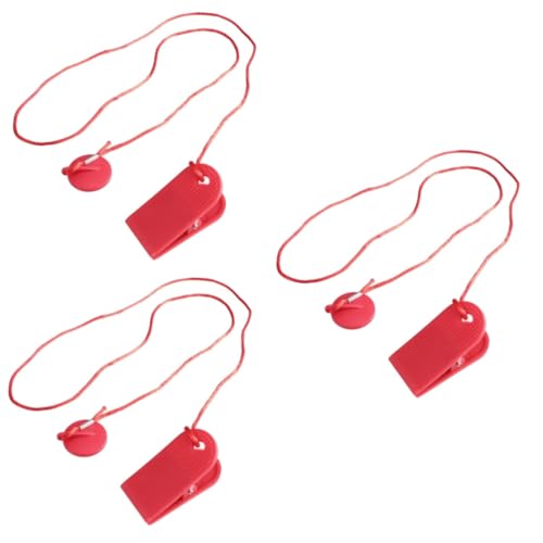 Toyvian 3 Piezas Candado de seguridad bloqueable bloqueo de cinta de correr llave cerradura de seguridad bloqueo de seguridad de la cinta de correr rojo