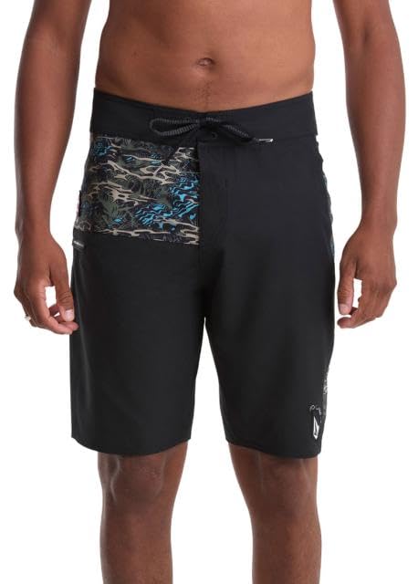 Volcom Men's 21" Mod-Tech Board Shorts- 4-Way Stretch, UPF 50+, Quick Dry Swim Bottoms, Black, 29