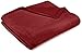 Pinzon Velvet Plush Throw Blanket, 50" x 60", Burgundy