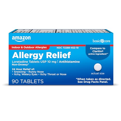 Image of Amazon Basic Care Allergy Relief Loratadine Tablets 10 mg, 90 Count